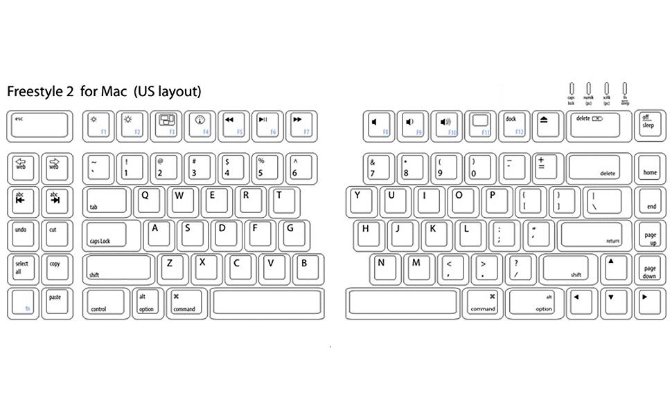 【新品】キネシス キーボード Freestyle2 for MAC 英語配列 Amazon.com: Kinesis USB Freestyle2 Keyboard for Mac (20