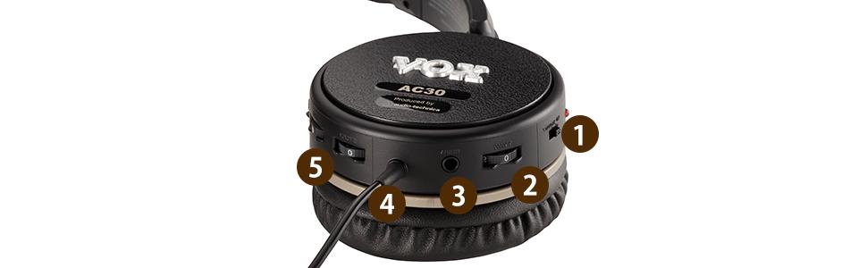 VOX ギターアンプ内蔵 ヘッドホン VGH-ROCK ギターに直接プラグ